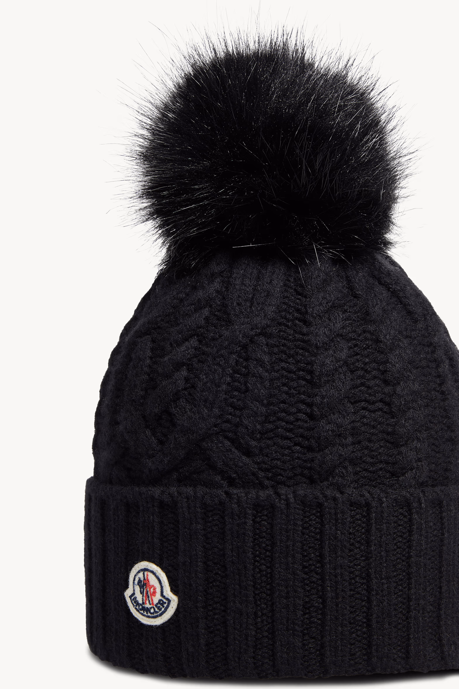Bonnet en cachemire mélangé avec pompon Mixte Noir Moncler 3
